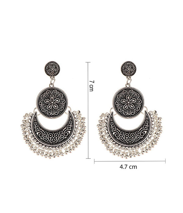 YouBella Jewellery Oxidised Afghani Combo Earrings For Girls and Women