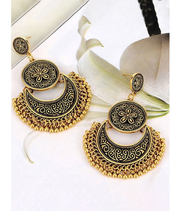 YouBella Jewellery Oxidised Afghani Combo Earrings For Girls and Women