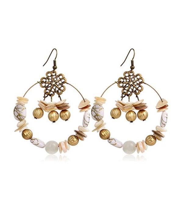 YouBella Fashion Jewellery Bohemian Earrings for Girls and Women (White)