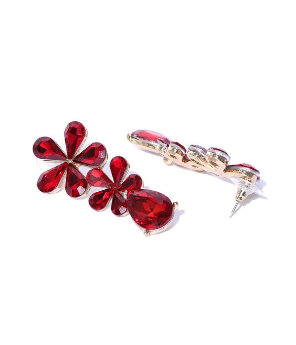 YouBella Jewellery Valentine Collection AAA Swiss Zircon Earings Fashion Earrings for Girls and Women (Red)