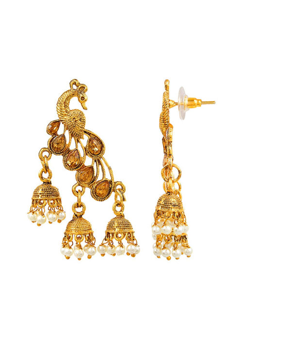 YouBella Jewellery Earings Gold Plated Pearl Jhumka/Jhumki Earrings for Girls and Women