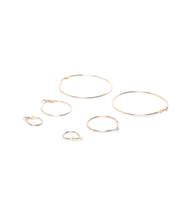 YouBella Jewellery Ear rings for women Combo of 12 Hoop Earrings for Girls and Women (Gold)