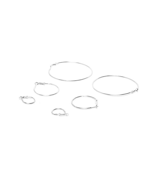 YouBella Jewellery Ear rings for women Combo of 12 Hoop Earrings for Girls and Women (Silver)