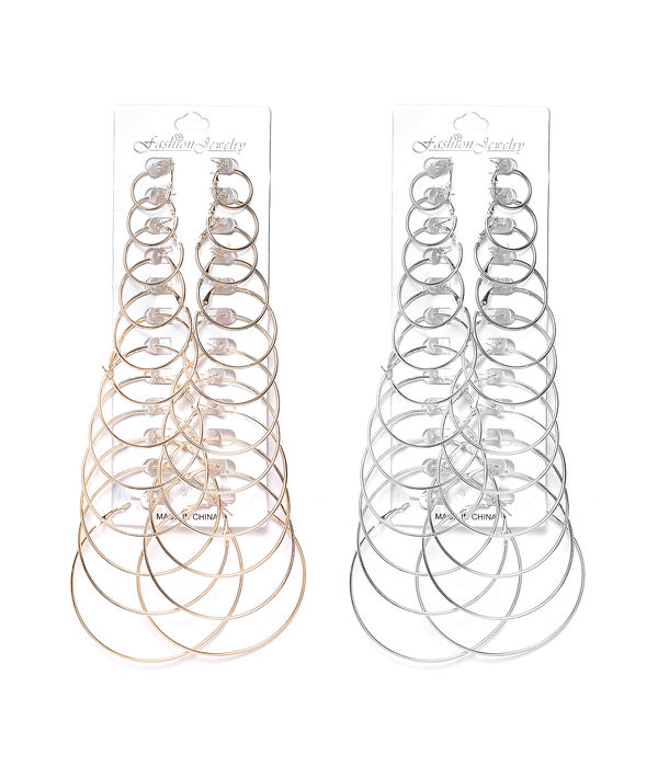 YouBella Jewellery Ear rings for women Combo of 24 Hoop Earrings for Girls and Women (Combo)
