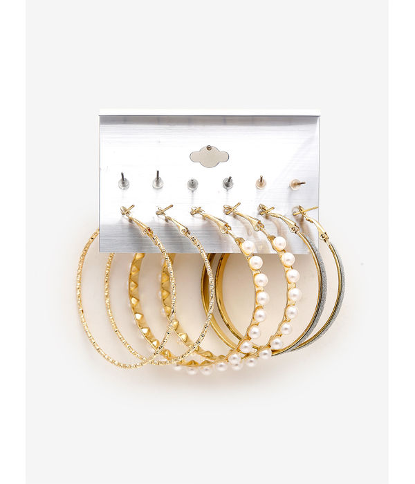 YouBella
Set Of 12 Gold-Plated Contemporary Drop Earrings