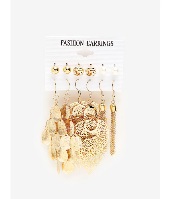 YouBella
Woman Set of 12 Gold-Toned Contemporary Studs Earrings