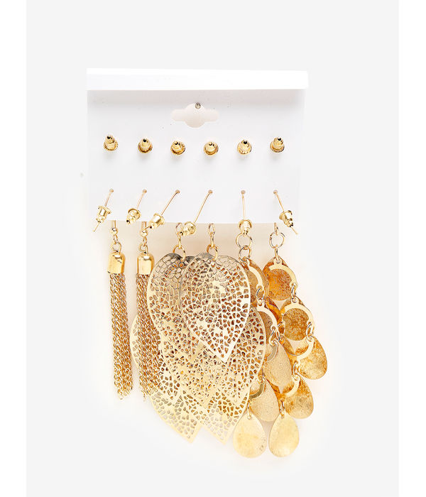 YouBella
Woman Set of 12 Gold-Toned Contemporary Studs Earrings