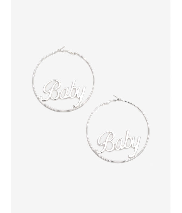 Youbella 
Silver-Plated Contemporary Hoop Earrings