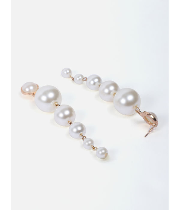 YouBella Jewellery Celebrity Inspired Pearl Long Dangler Earrings for Girls and Women (White) (YBEAR_32956), Large