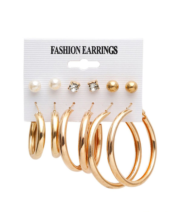 YouBella Jewellery Celebrity Inspired Gold Plated Earrings Combo for Girls and Women (Style 9)