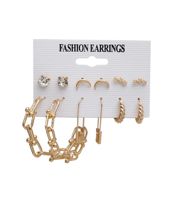 Gold-Toned Contemporary Studs Earrings