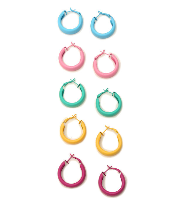 YouBella Fashion Jewellery Multicolor Hoop Combo of 5 Pair of Earrings for Girls and Women (Multicolor) (YBEAR_33134)