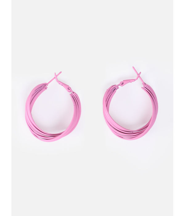 YouBella Fashion Jewellery Hoop Earrings for Girls and Women (Pink)