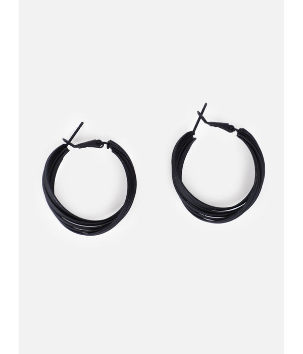 YouBella Fashion Jewellery Hoop Earrings for Girls and Women (Black)