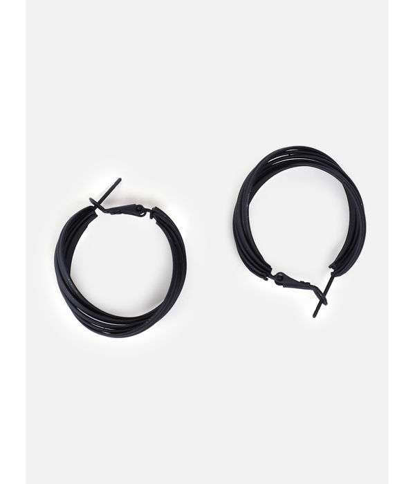 YouBella Fashion Jewellery Hoop Earrings for Girls and Women (Black)