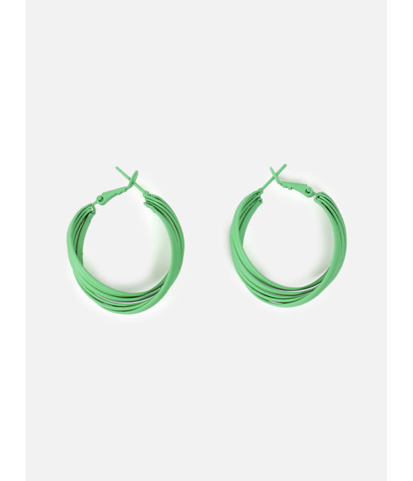 YouBella Fashion Jewellery Hoop Earrings for Girls and Women (Green)