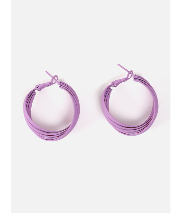 YouBella Fashion Jewellery Hoop Earrings for Girls and Women (Purple)