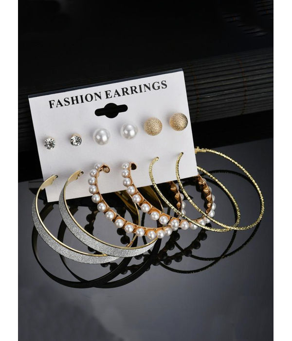 YouBella Fashion Jewellery Gold Plated Ear rings Combo of Earrings for Girls and Women (Style 3)