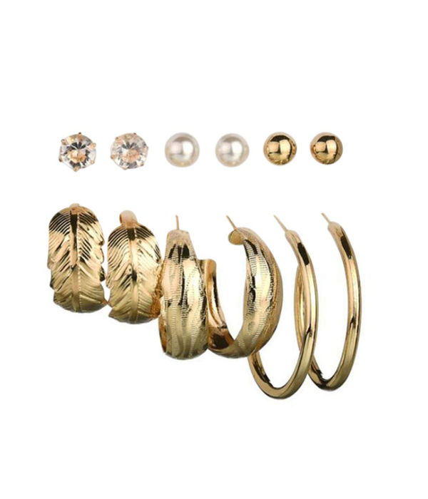 YouBella Fashion Jewellery Gold Plated Ear rings Combo of Earrings for Girls and Women (Style 6)