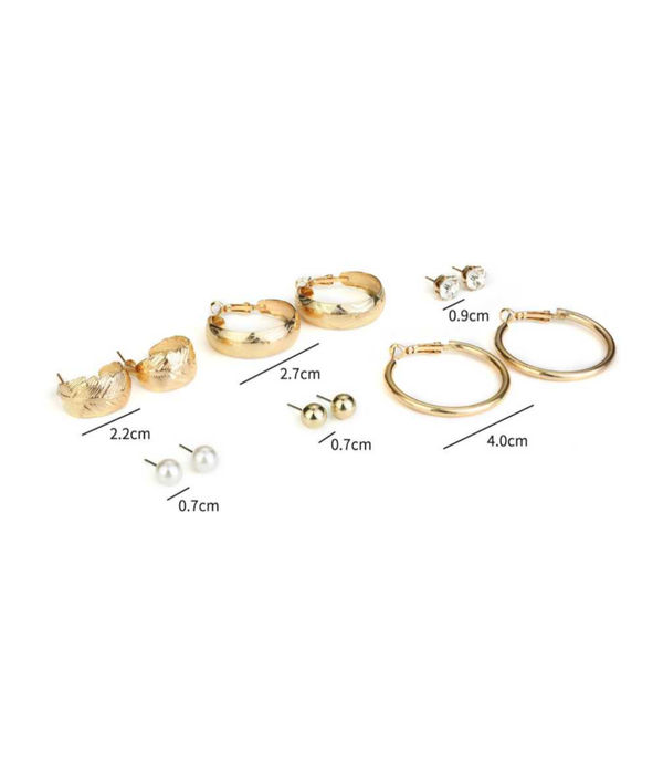 YouBella Fashion Jewellery Gold Plated Ear rings Combo of Earrings for Girls and Women (Style 6)