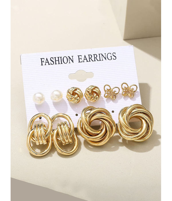 YouBella Fashion Jewellery Gold Plated Ear rings Combo of Earrings for Girls and Women (Style 3)