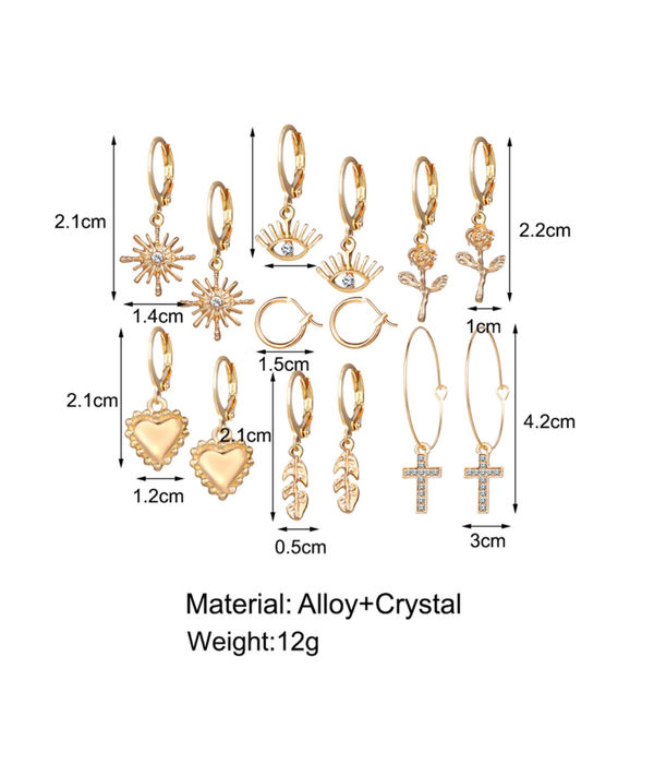 YouBella Fashion Jewellery Gold Plated Ear rings Combo of Earrings for Girls and Women (Style 1)