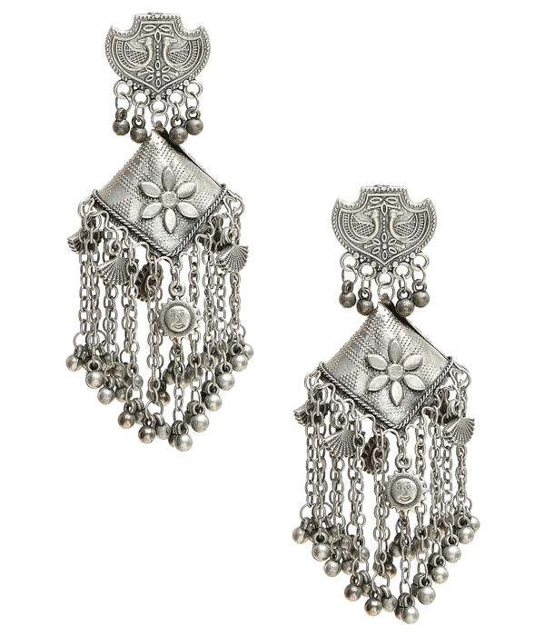 YouBella Jewellery Celebrity Inspired Oxidised Silver Big Size Jhumki Earrings for Girls and Women (Style 2)