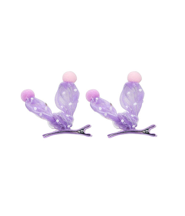 YouBella Hair Jewellery Clip Set for Baby Band for Girls (Pack of 18) (Purple)