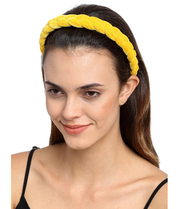 YouBella Yellow Layered Hairband