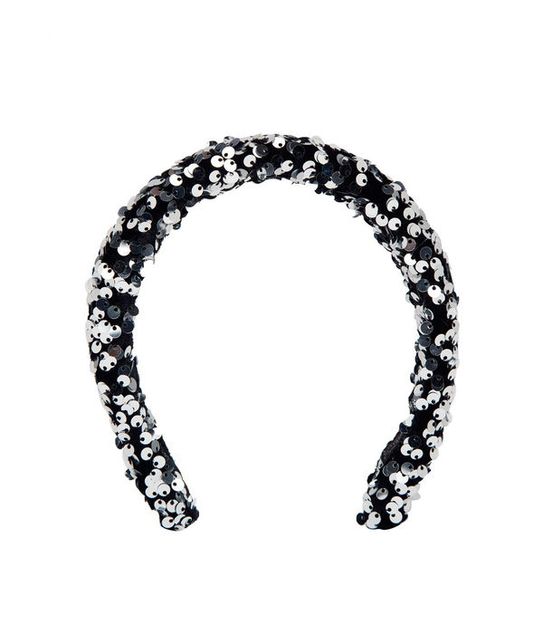 YouBella Women Silver-Toned  Black Embellished Hairband