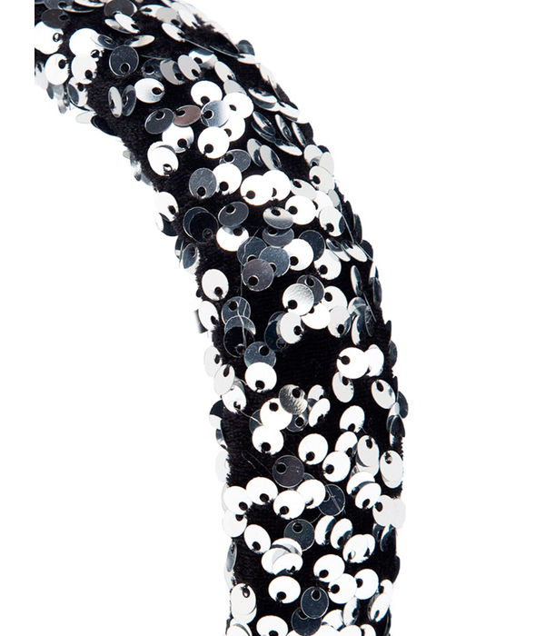 YouBella Women Silver-Toned  Black Embellished Hairband