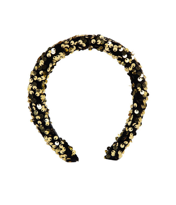 YouBella Black  Gold-Toned Embellished Hairband