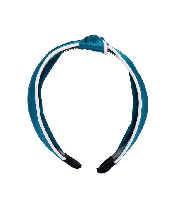 YouBella Teal Blue  White Colorblocked Hairband