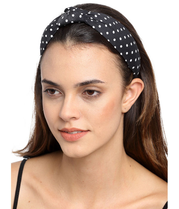 YouBella Black  White Polka Dotted Hairband