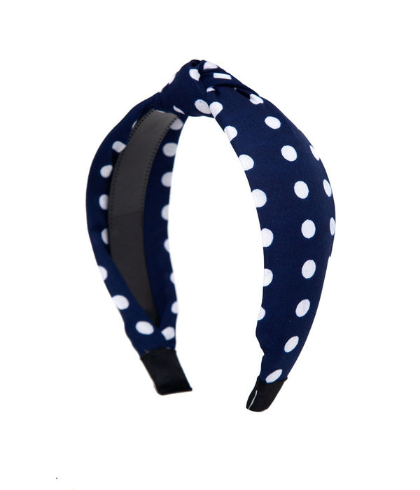 YouBella Navy Blue Polka Dot Printed Hairband