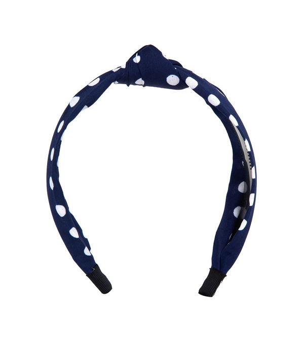 YouBella Navy Blue Polka Dot Printed Hairband