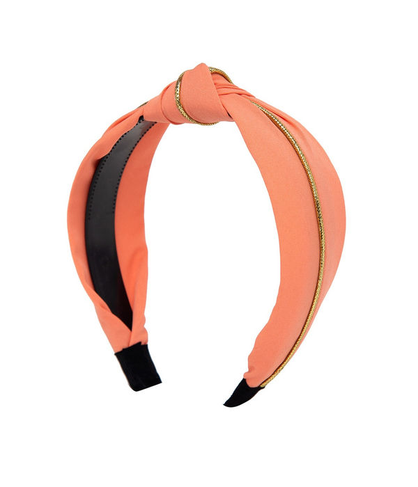 YouBella Peach-Coloured Striped Hairband