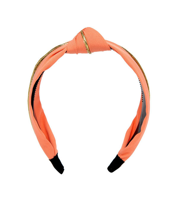 YouBella Peach-Coloured Striped Hairband