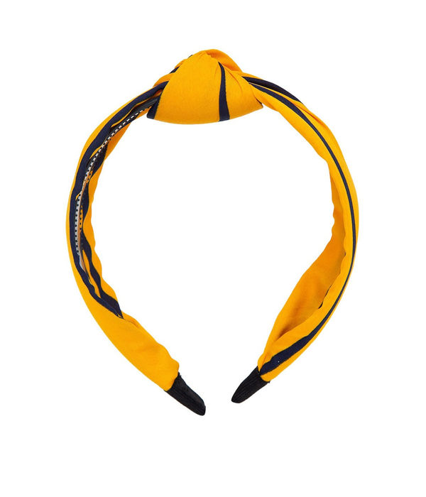 YouBella Yellow  Navy Blue Striped Hairband