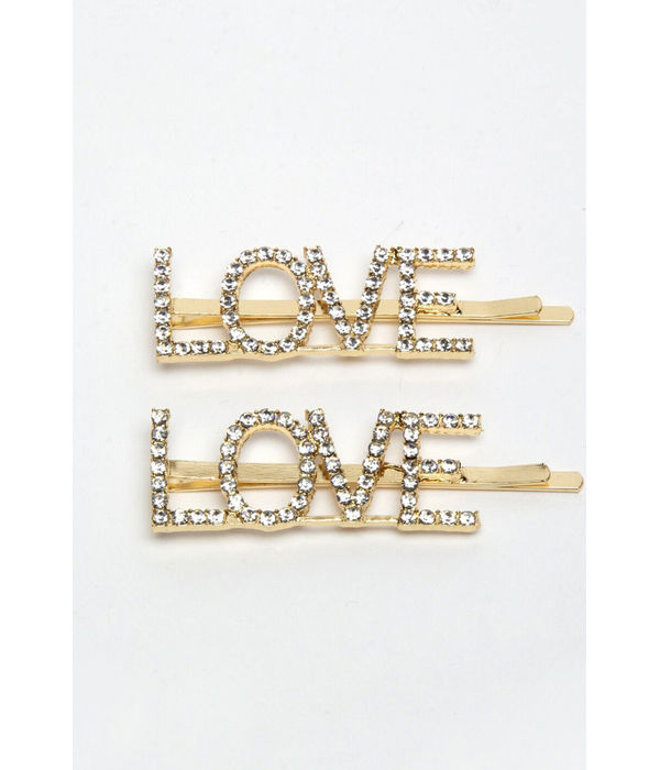 YouBella Gold-Toned & White Set of 2 Embellished Bobby Pins