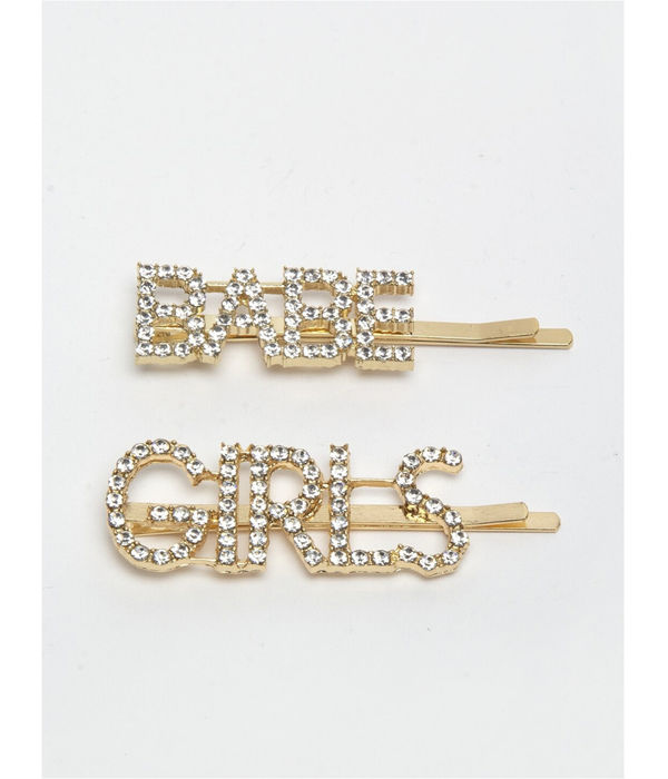YouBella Women Set of 2 Gold-Toned Embellished Bobby Pins