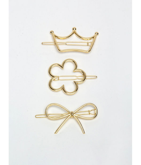 YouBella Women Set of 3 Gold-Toned Embellished Bobby Pins