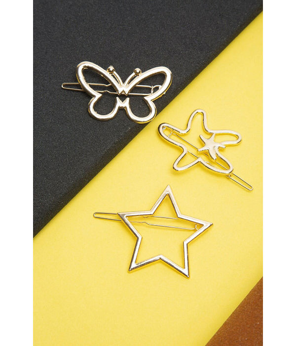 YouBella Set of 3 Gold-Toned Bobby Pins