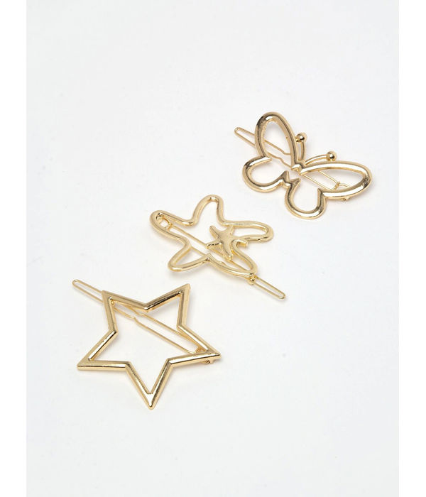 YouBella Set of 3 Gold-Toned Bobby Pins