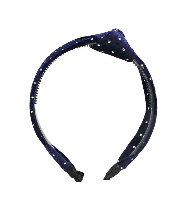 YouBella Navy Blue  White Polka Dot Printed Hairband