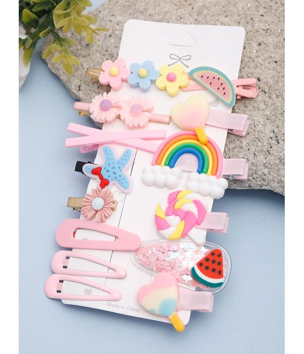 YouBella Jewellery Combo of 14 Hair Pins/Hair Clips for Girls and Women (Multi-Color) (YBHAIR_41601)