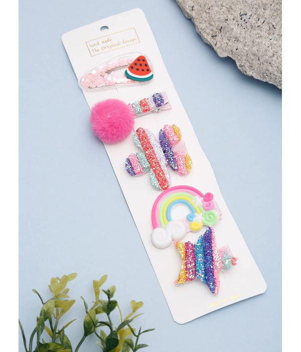 YouBella Jewellery Combo of 5 Hair Pins/Hair Clips for Girls and Women (Multi-Color) (YBHAIR_41602)