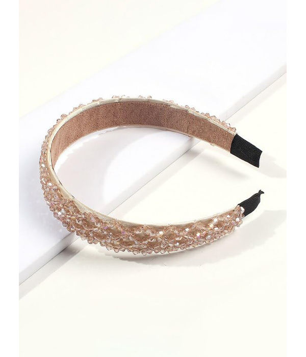 YouBella Hair Jewellery for women Crystal Studded Hair Band Hair Jewellery for Girls (Brown)