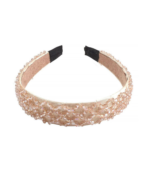 YouBella Hair Jewellery for women Crystal Studded Hair Band Hair Jewellery for Girls (Brown)