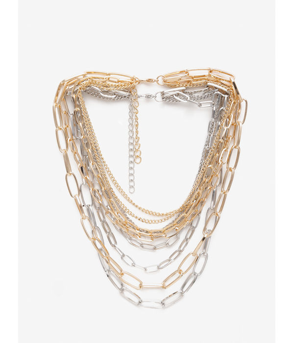 YouBella
Set Of 2 Women Gold-Toned & Silver-Toned Layered Chain